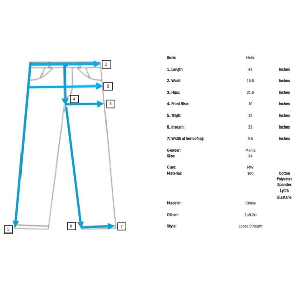 Helix Straight Leg Loose Jeans Mens 34 33 Dark Wash Logo Denim Embroidered - Picture 8 of 8